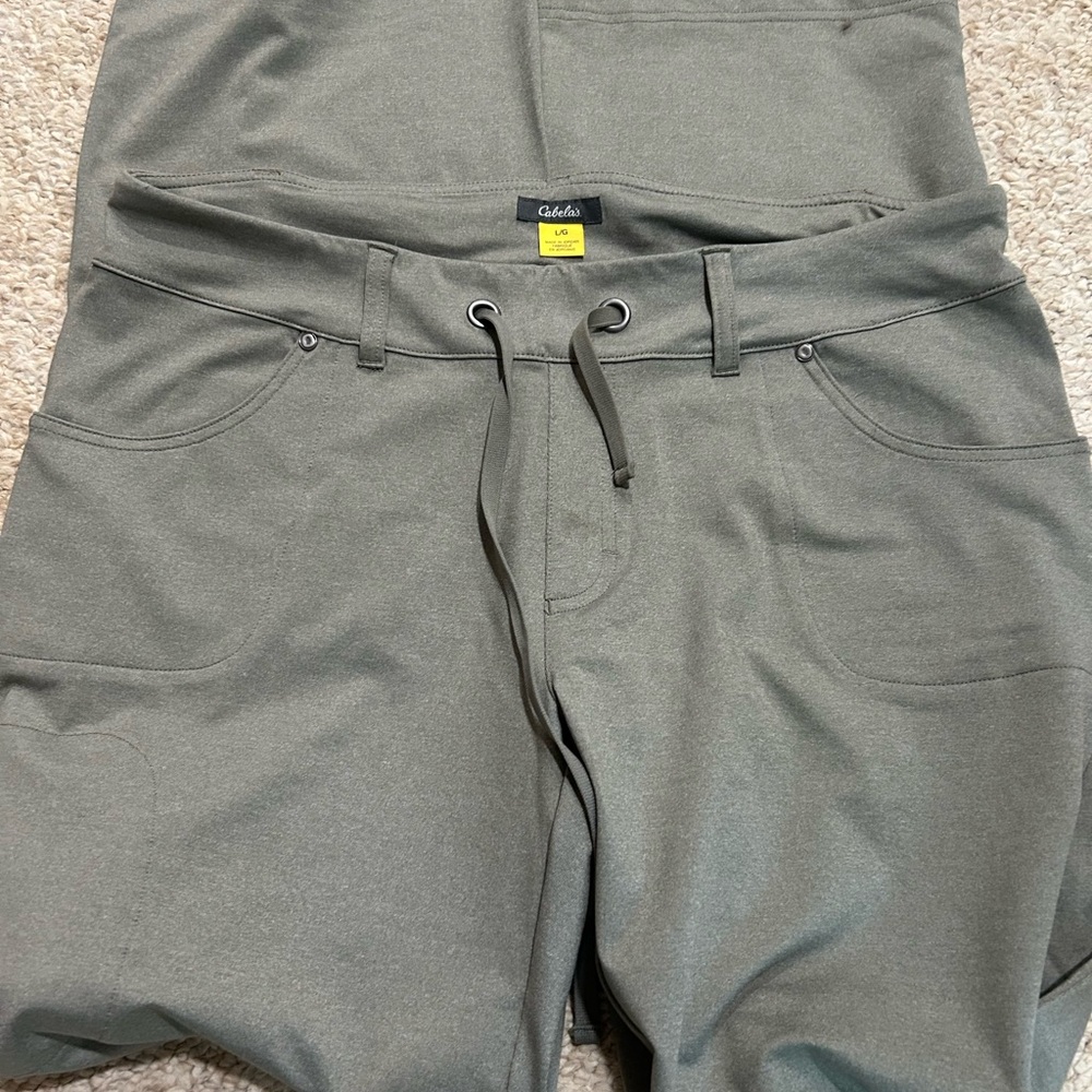 Cabela's Gray/Greenish Pants with Drawstring Waistband